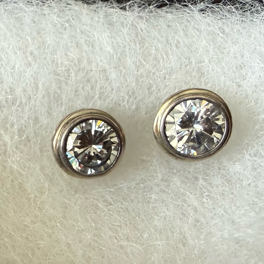 Silpada .925 Sterling Silver and Cubic Zirconia Stud Earrings